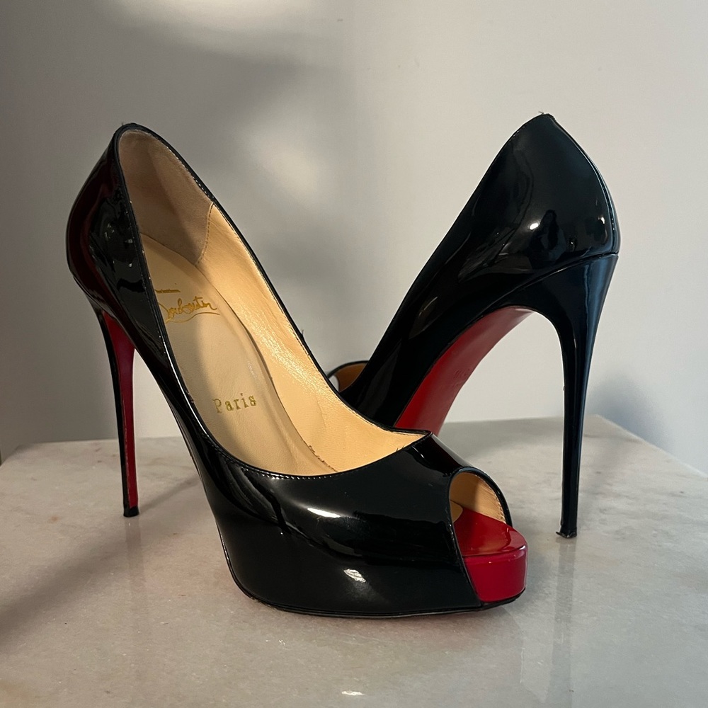 Christian Louboutin New Very Prive Patent Red Sole Pumps